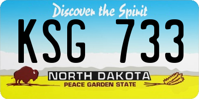 ND license plate KSG733