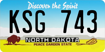 ND license plate KSG743