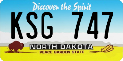 ND license plate KSG747
