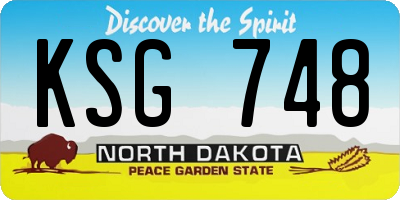 ND license plate KSG748