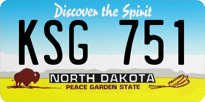 ND license plate KSG751