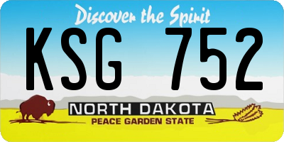 ND license plate KSG752