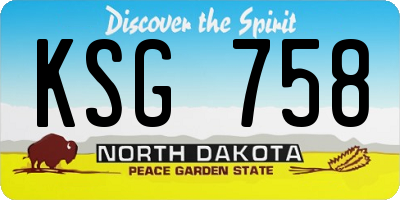 ND license plate KSG758