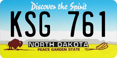 ND license plate KSG761