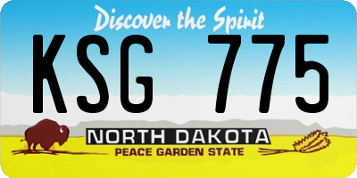 ND license plate KSG775