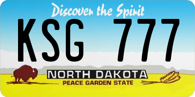ND license plate KSG777