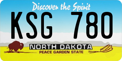 ND license plate KSG780
