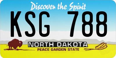ND license plate KSG788