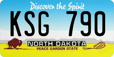 ND license plate KSG790