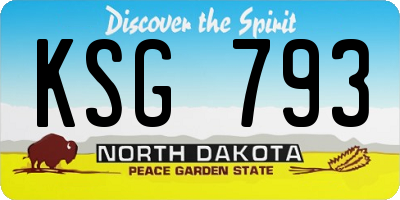ND license plate KSG793