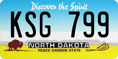 ND license plate KSG799