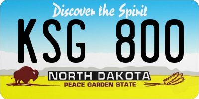 ND license plate KSG800
