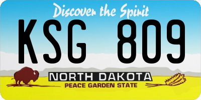 ND license plate KSG809
