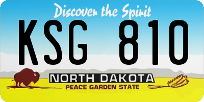 ND license plate KSG810
