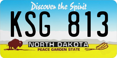 ND license plate KSG813