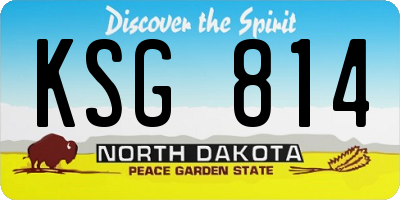 ND license plate KSG814