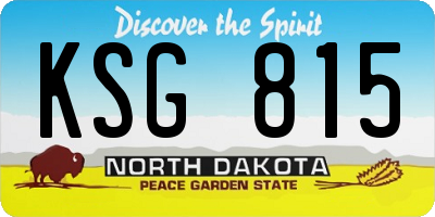 ND license plate KSG815