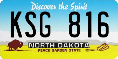 ND license plate KSG816