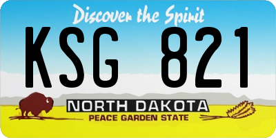 ND license plate KSG821