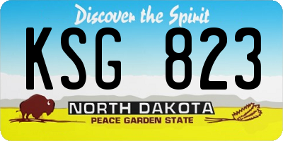 ND license plate KSG823