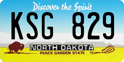 ND license plate KSG829