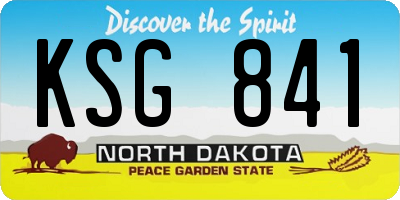 ND license plate KSG841