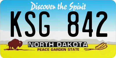 ND license plate KSG842