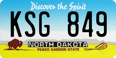 ND license plate KSG849