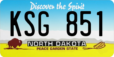 ND license plate KSG851