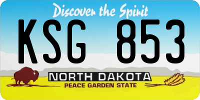 ND license plate KSG853