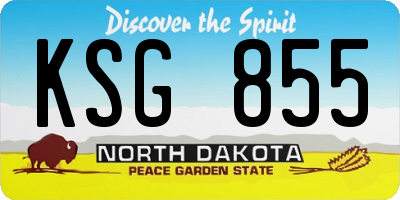 ND license plate KSG855