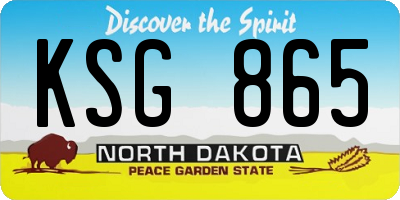 ND license plate KSG865