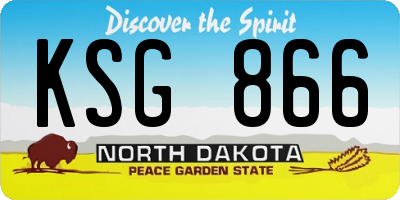 ND license plate KSG866