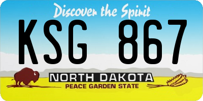 ND license plate KSG867