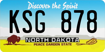 ND license plate KSG878