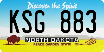 ND license plate KSG883
