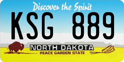 ND license plate KSG889