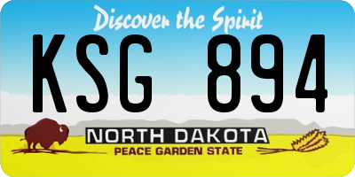ND license plate KSG894