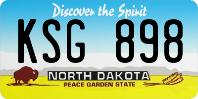 ND license plate KSG898
