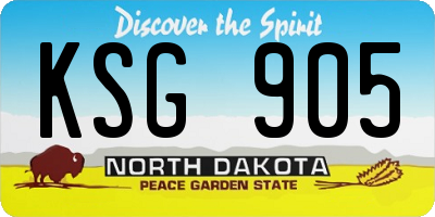 ND license plate KSG905