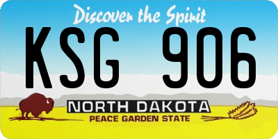 ND license plate KSG906