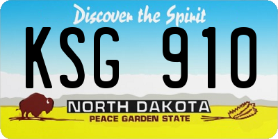 ND license plate KSG910