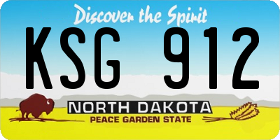 ND license plate KSG912