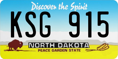 ND license plate KSG915