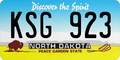 ND license plate KSG923