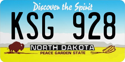 ND license plate KSG928
