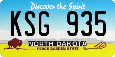 ND license plate KSG935