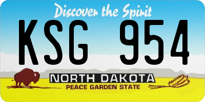 ND license plate KSG954