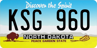 ND license plate KSG960