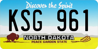 ND license plate KSG961